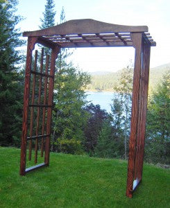 Cape Winds Wooden Arch in Fruitwood and White