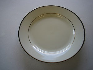 7 Ivory Salad Plate with Gold Band