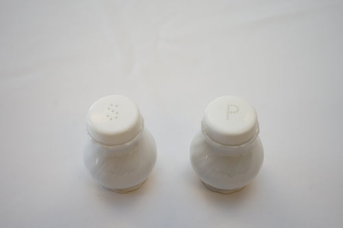 Salt and Pepper Shakers White China
