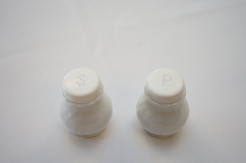 Salt and Pepper Shakers White China