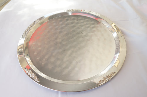25 Round Stainless Steal Serving Tray